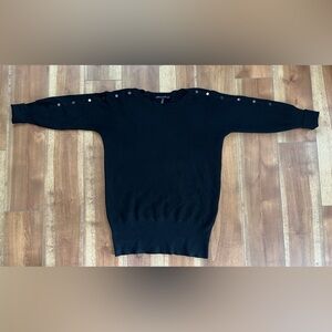 White House Black Market Black Ribbed Heavy Sweater